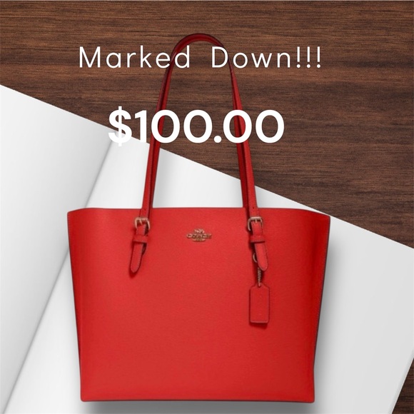 “Authentic” Coach Vibrant Red Tote Bag - Picture 13 of 14